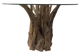 Tree Roots 130cm Glass Top Round Dining