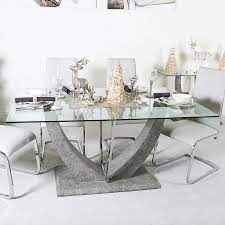Chrome Grey Dining Room Kitchen Table