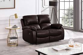 Roma Brown Leather Recliner 2 Seater
