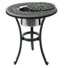 Cast Aluminum Table W Ice Bucket