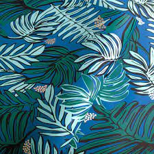 jungalow aja wallpaper in teal by