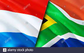Luxembourg and South Africa flags. 3D ...