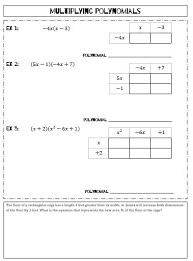 Math Polynomials Box Method