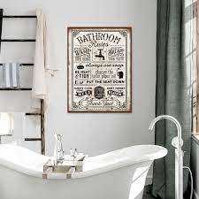 Bathroom Rules Vintage Bath Decor