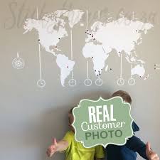 World Map Wall Decal 1m Wide World