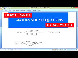 How To Write Mathematical Equations In