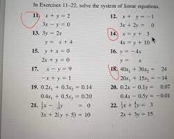 22 Solve The System Of Linear Chegg