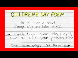 short poem for children s day in