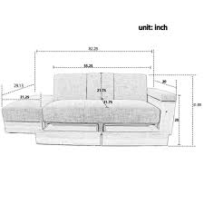 Magic Home 82 3 In Multi Functional Linen Sofa Bed Convertible Sleeper With Tea Table Storage Drawers And Armrest For Small Space Light Gray