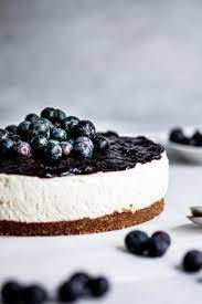 no bake vanilla blueberry cheesecake