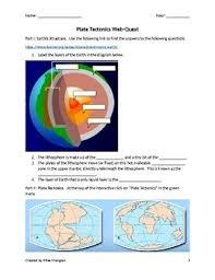 You will read the questions located on the webquest link on the left side of this screen. Plate Tectonics Webquest Worksheets Teachers Pay Teachers