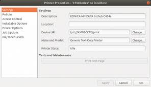Konica minolta bizhub c554e/c454e specification & installation cord length. Netzwerkdruck Minolta C554 Ubuntu 18 04 0 Antworten