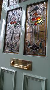 art nouveau stained glass door front
