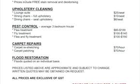 Home Cleaning Services Prices Basic Service Price List House