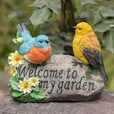 Bird Garden Decor Welcome Sign