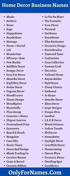 home decor business names suggestions