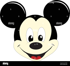 Vector Illustration of Mickey Mouse face placed on white background Stock  Vector Image & Art - Alamy