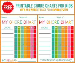 Free Printable Chore Charts For Kids Love The Colors