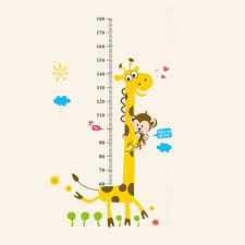 Cute Giraffe Print Kids Height Growth Measure Chart Wall