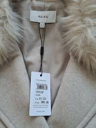 Reiss Ladies Lawsom Wool Faux Fur Coat