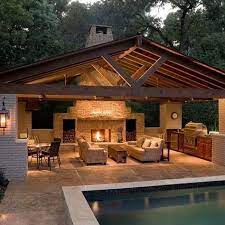 Pool House With Outdoor Kitchen