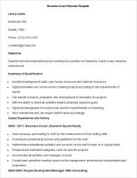Sample Business Coach Resume Template Write Your Resume Much
