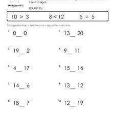 First Grade Math Greater Or Less Than Worksheets To 20