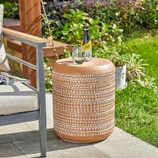 Mgo Stone Terracotta Outdoor Side Table