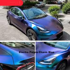 Tesla Model 3 Wrap Matte White Blue