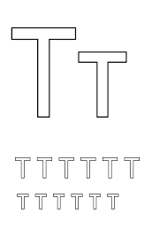 Раскраска Буква Т | Раскраски простые буквы русского алфавита