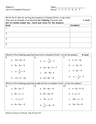 standard form for linear equations