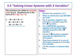 7 2 Solving Systems With Substitution