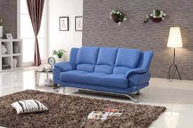 milano modern leather sofa set blue