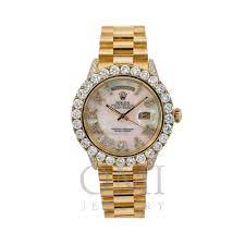 Rolex Day-Date Diamond Watch1803 36mmWhite Mother of Pearl Diamond Dial with Yellow Gold Bracelet