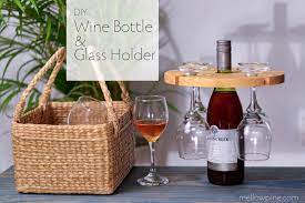 diy wine bottle and glass holder