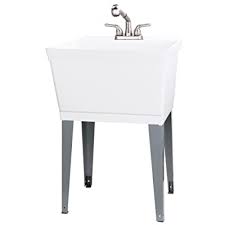 Furnish and install utility sink model fm as manufactured by florestone products co. Buy Utility Sink Laundry Tub With Pull Out Faucet Sprayer Spout Heavy Duty Slop Sinks For Washing Room Basement Garage Or Shop Large Free Standing Wash Station Tubs And Stainless Steel Online