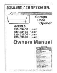 craftsman 139 5361 owners manual