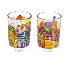 yair emanuel painted glass candle