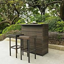 Crosley Palm Harbor 3 Piece Outdoor Wicker Bar Set