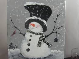 how to paint a snowman with acrylics