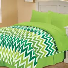 lime green and gray bedding green