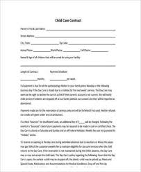 Example Of Printable Daycare Contracts 664 Ocweb