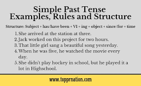 simple past tense rules exles