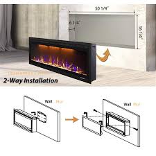 Wall Mounted Recessed Fireplace