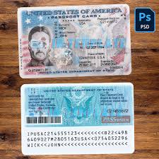 usa pport id card psd template