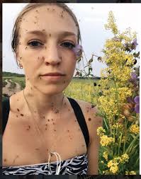 Beauty makeup hair makeup hair beauty. This Photo Of A Woman Covered In Mosquitoes Is Very Non Aesthetic