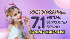 Established in japan in 1916, somic ishikawa has continuously expanded, and now has a presence in eight countries, including japan, china, indonesia, india, thailand, france and the united states. Somic G951 Pink Gaming Headphone With 7 1 Surround Sound Kawaii Cat Ear Headset Youtube