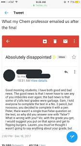 Chem Professor Rekks Students Via Email Thathappened