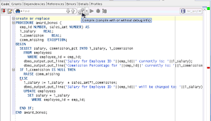 debugging procedures using sql developer