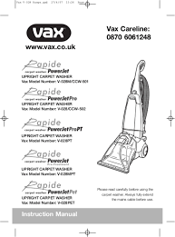 user manual vax rapide v 028 english